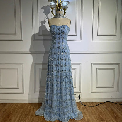Luxury Nude Beaded Mermaid Evening Dress for Occasion Saudi LA72871