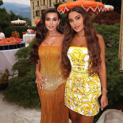 Serene Hill Arabic Orange Two Pieces Corset Evening Dress LA73444