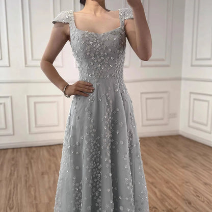 Luxury Pink Floral Appliqué Evening Dress with Open Back 2025 LA73119