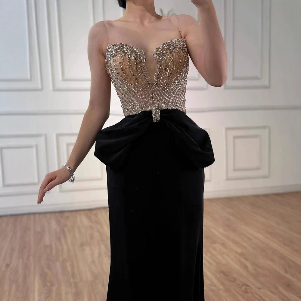 Designer Red Satin Evening Dress with Bow LA73060