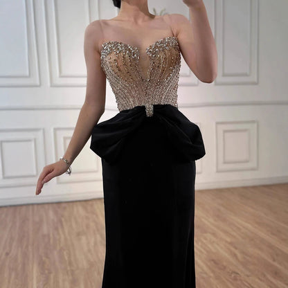 Designer Red Satin Evening Dress with Bow LA73060