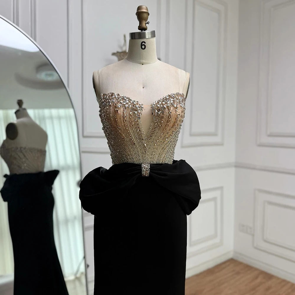 Designer Red Satin Evening Dress with Bow LA73060