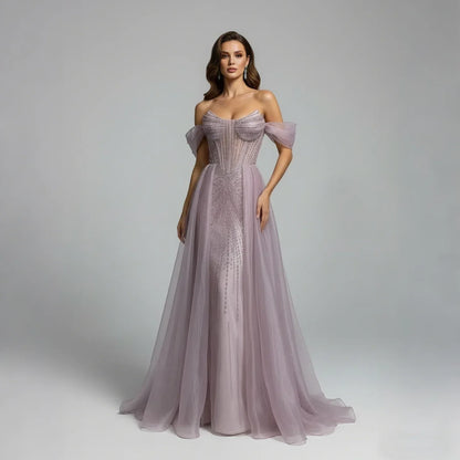 Serene Hill Arabic Luxury Beaded Mermaid Evening Dresses LA73454