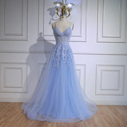 Luxury Pink Tulle A Line Prom Dress with Appliques LA73009