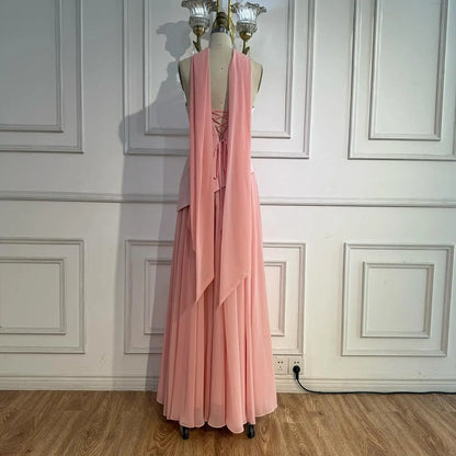 Luxury Lilac   Elegant Evening Dress Flowing Skirt LA73165