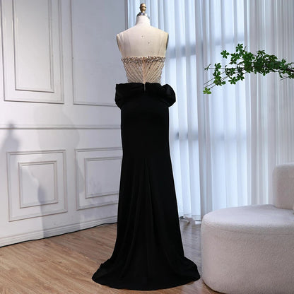 Designer Red Satin Evening Dress with Bow LA73060