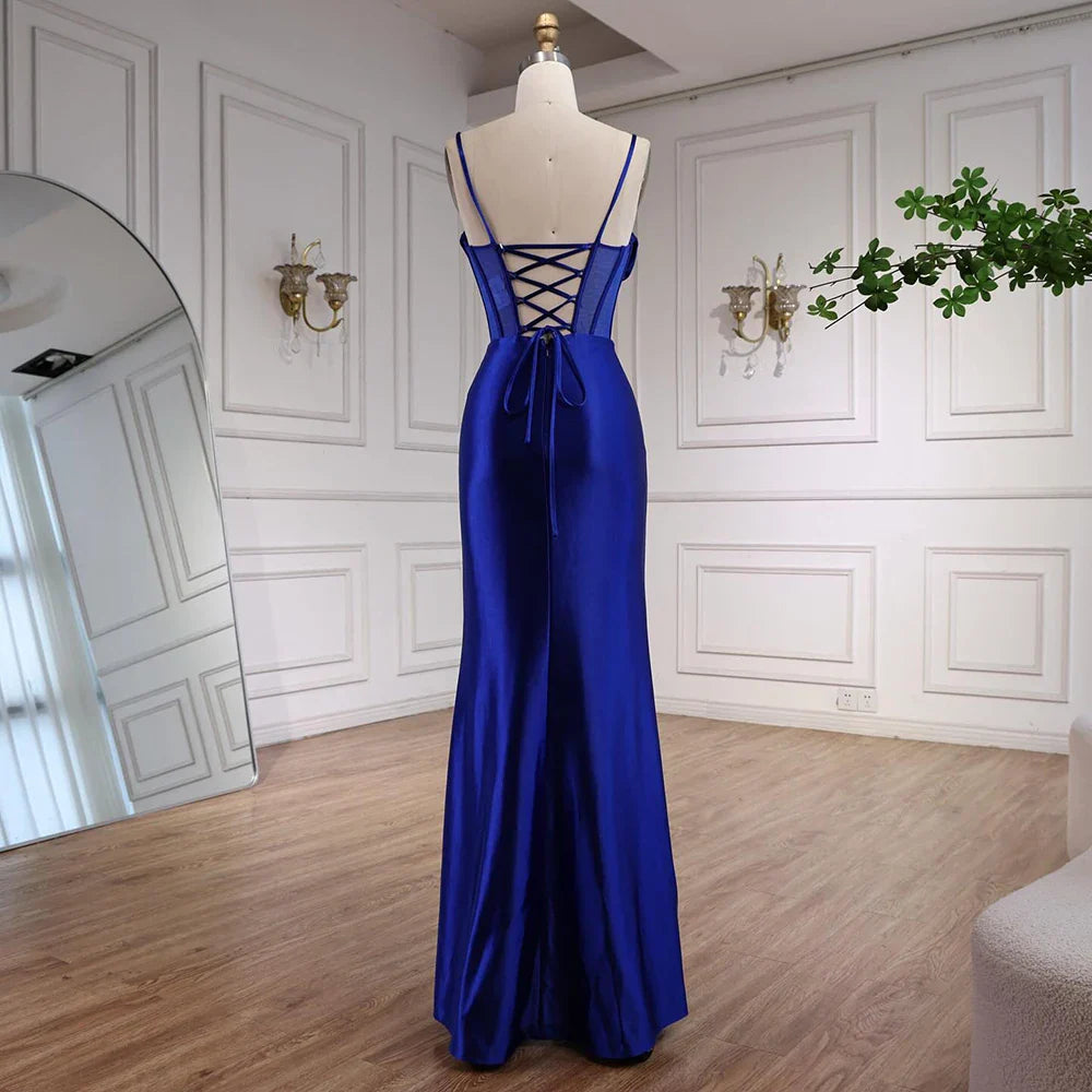 Pink Mermaid Sweetheart Ruched Silk Satin Evening Dress LA73153