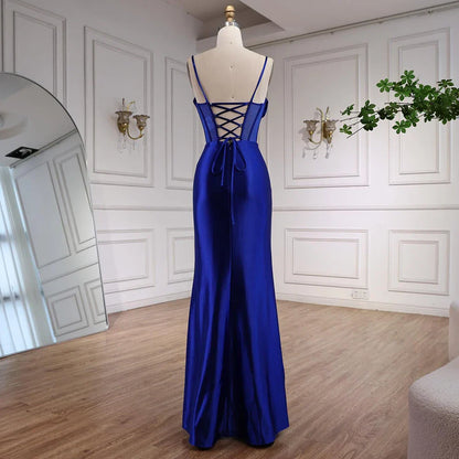 Pink Mermaid Sweetheart Ruched Silk Satin Evening Dress LA73153