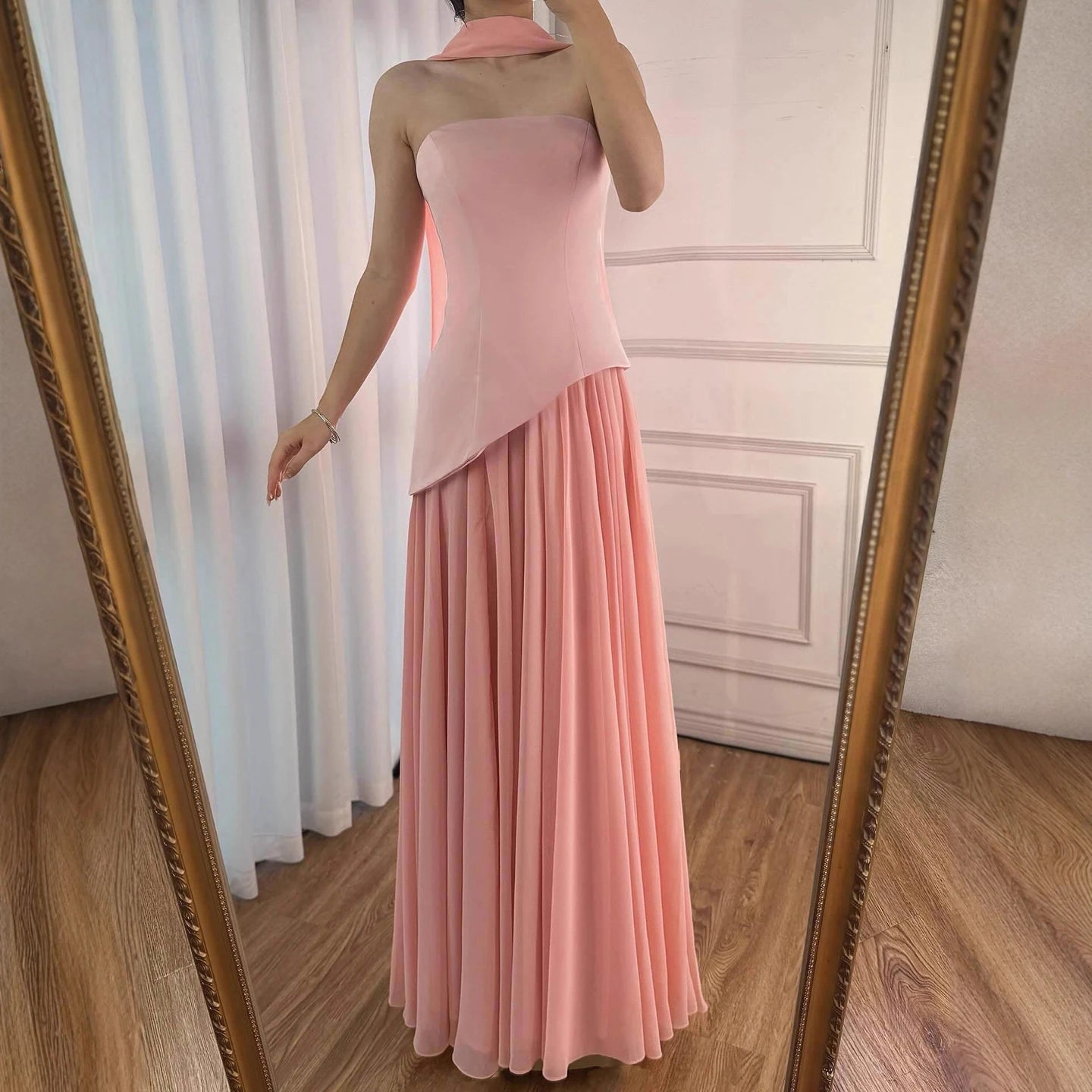 Luxury Lilac   Elegant Evening Dress Flowing Skirt LA73165