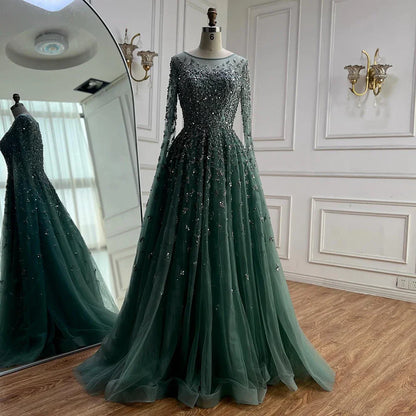 Luxury Beaded Evening Dress With Cape Sleeves  LA72965