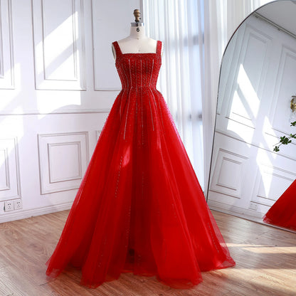 Purple Luxury Square Evening Dresses Arabic Gowns For Party Prom Dress Party LA72857