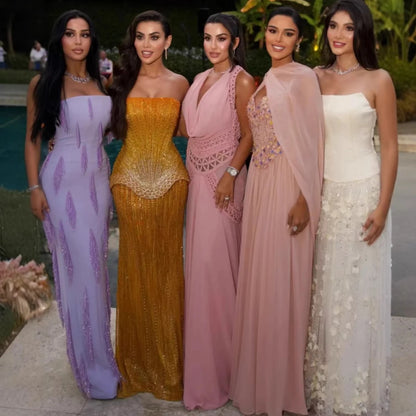 Serene Hill Arabic Orange Two Pieces Corset Evening Dress LA73444