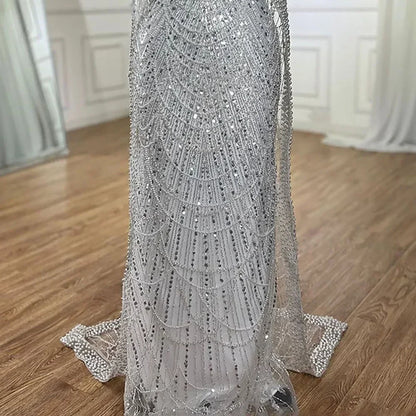 Luxury Beaded Gown With Cape Sleeves LA72160A