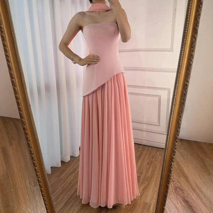 Luxury Lilac   Elegant Evening Dress Flowing Skirt LA73165