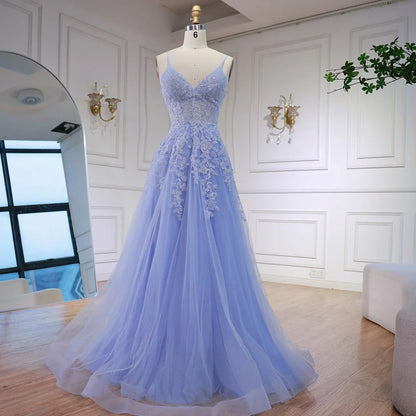 Luxury Pink Tulle A Line Prom Dress with Appliques LA73009