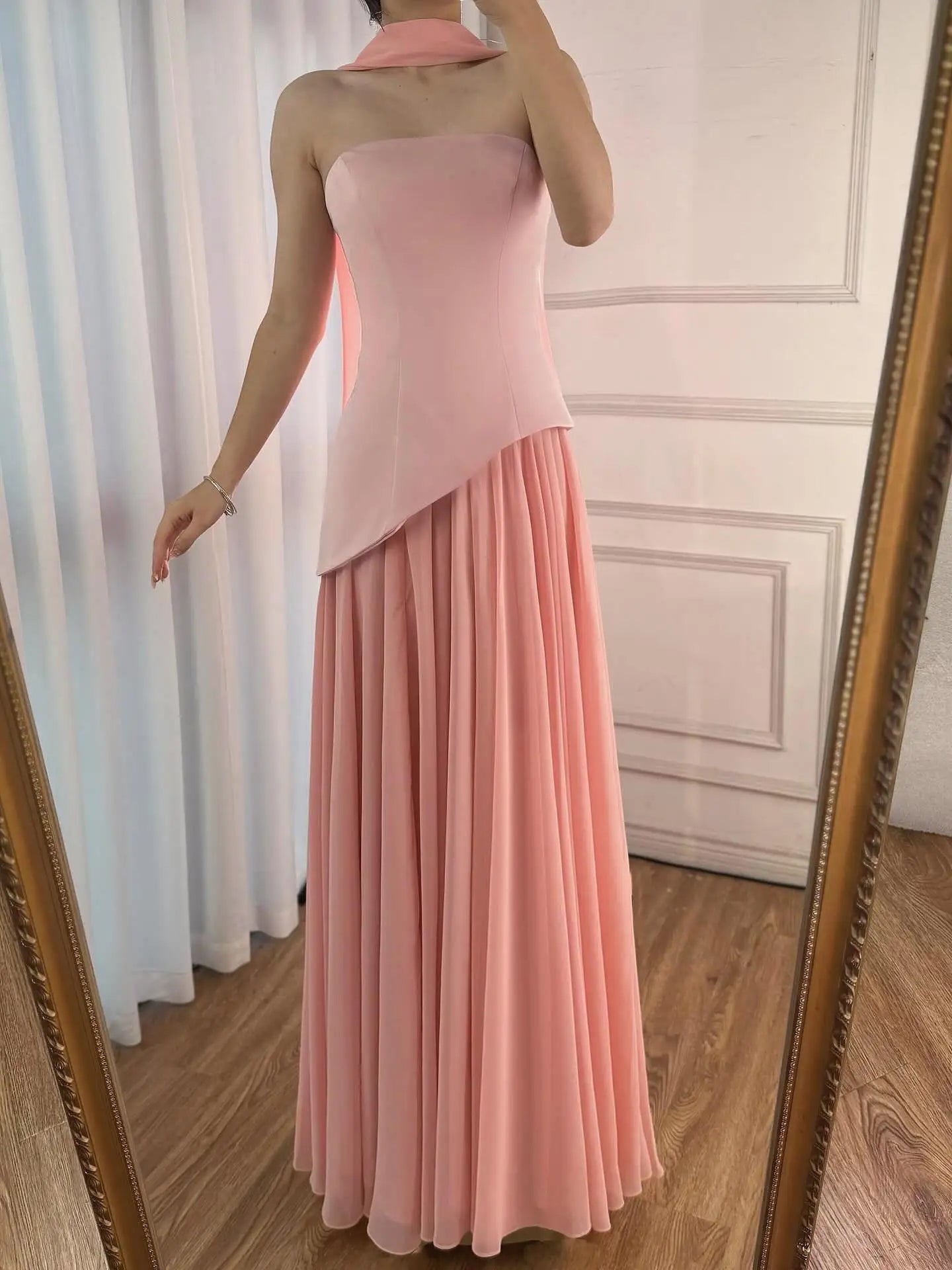 Luxury Lilac   Elegant Evening Dress Flowing Skirt LA73165