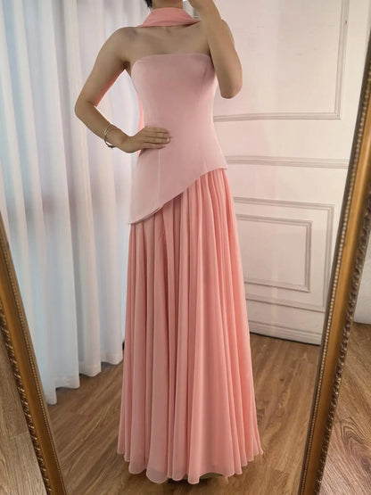 Luxury Lilac   Elegant Evening Dress Flowing Skirt LA73165