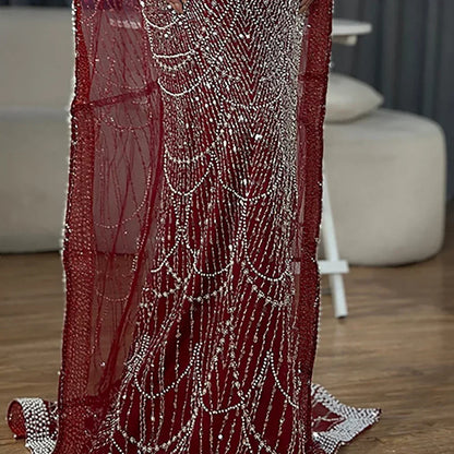 Luxury Beaded Gown With Cape Sleeves LA72160A