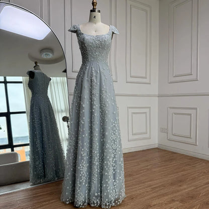 Luxury Pink Floral Appliqué Evening Dress with Open Back 2025 LA73119