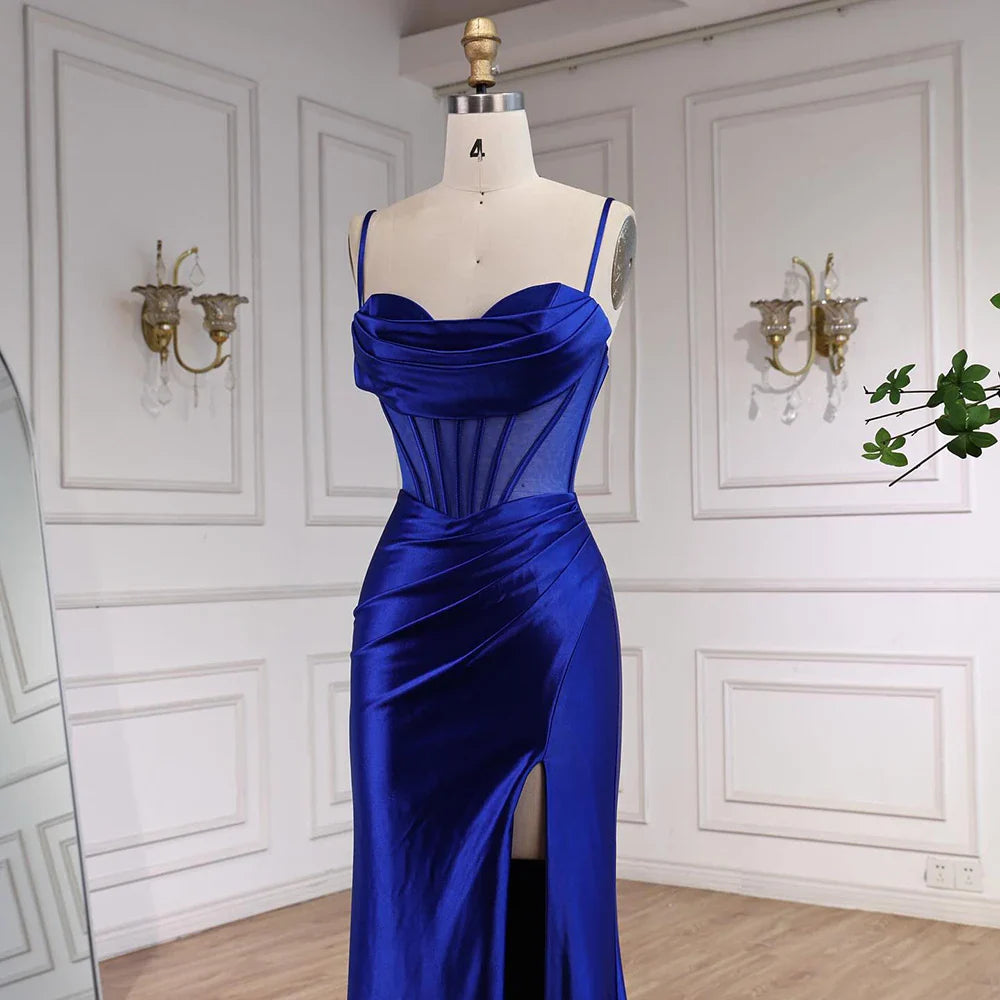 Pink Mermaid Sweetheart Ruched Silk Satin Evening Dress LA73153