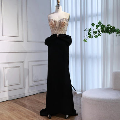 Designer Red Satin Evening Dress with Bow LA73060