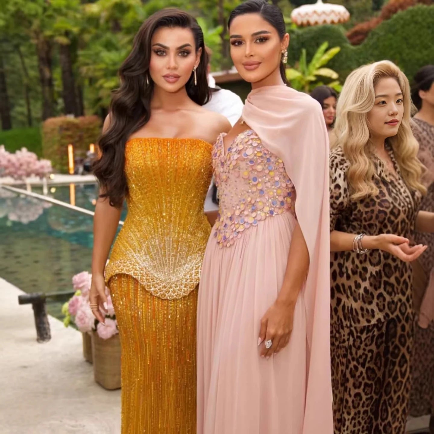 Serene Hill Arabic Orange Two Pieces Corset Evening Dress LA73444