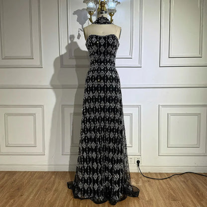 Luxury Nude Beaded Mermaid Evening Dress for Occasion Saudi LA72871