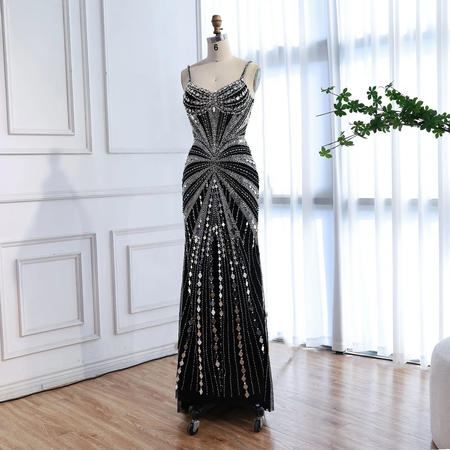 Luxury Nude Corset Beaded Mermaid Prom Dress LA72803A