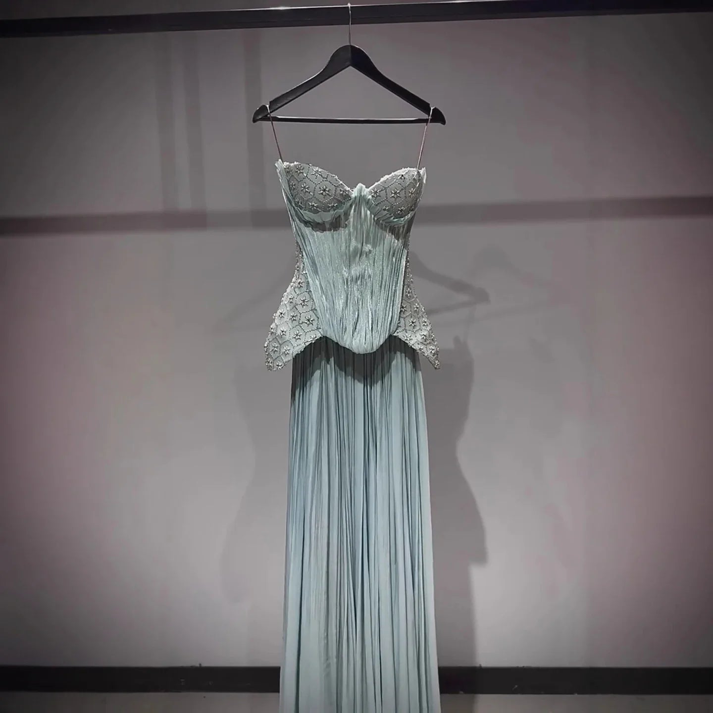 Luxuriöses türkisfarbenes zweiteiliges Korsett-Abendkleid LA73360