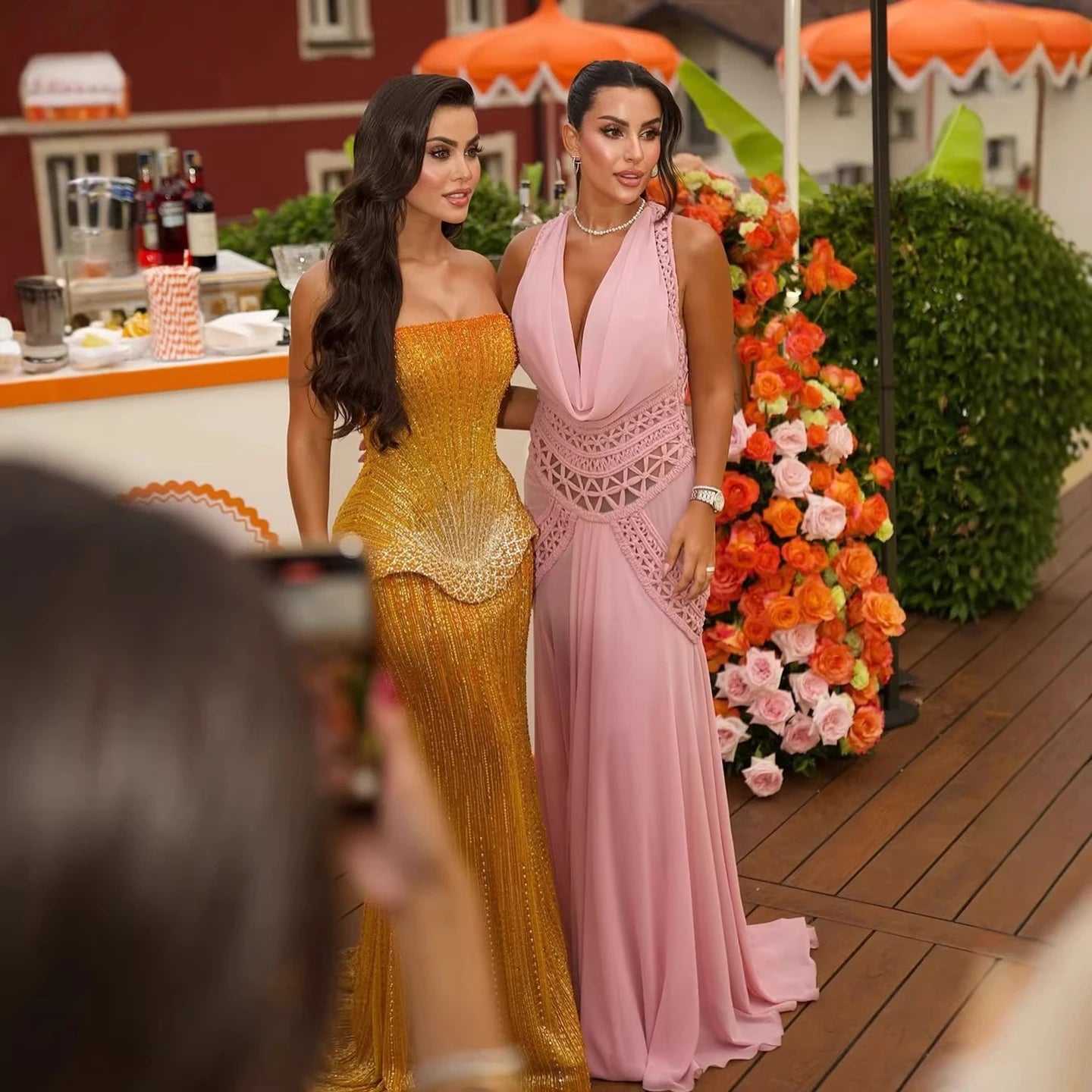 Serene Hill Arabic Orange Two Pieces Corset Evening Dress LA73444