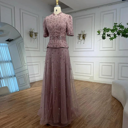 Luxury  Designer Arabic Pink Evening Dress LA72955