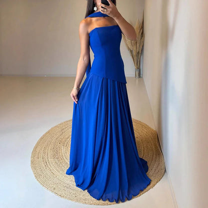 Luxury Lilac   Elegant Evening Dress Flowing Skirt LA73165