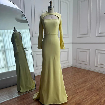 Luxury Dubai Blue Satin Mermaid Evening Dress Lace-Up Back LA72416