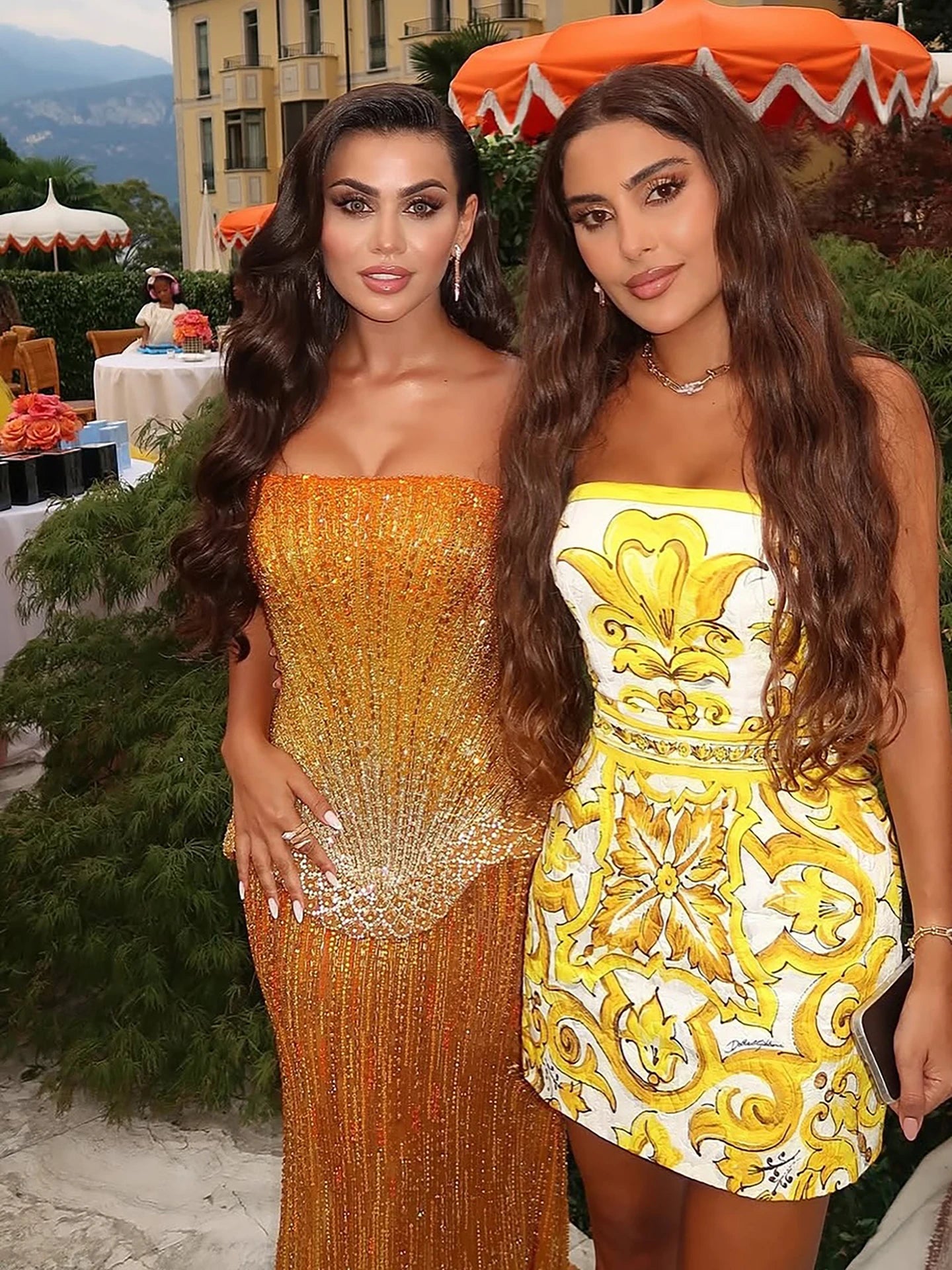 Serene Hill Arabic Orange Two Pieces Corset Evening Dress LA73444