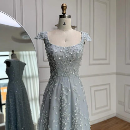 Luxury Pink Floral Appliqué Evening Dress with Open Back 2025 LA73119