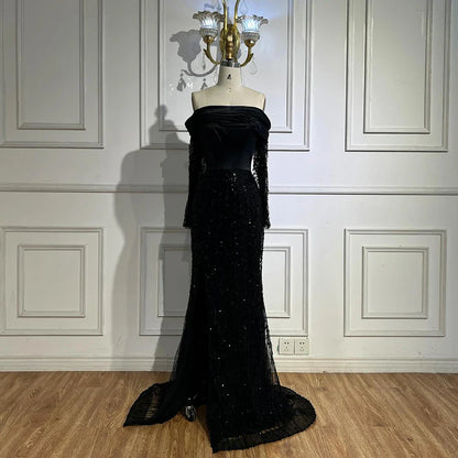 Luxury Designer Black Evening Dress   LA72969