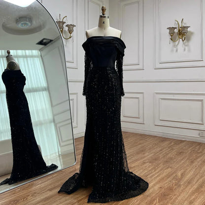 Luxury Designer Black Evening Dress   LA72969