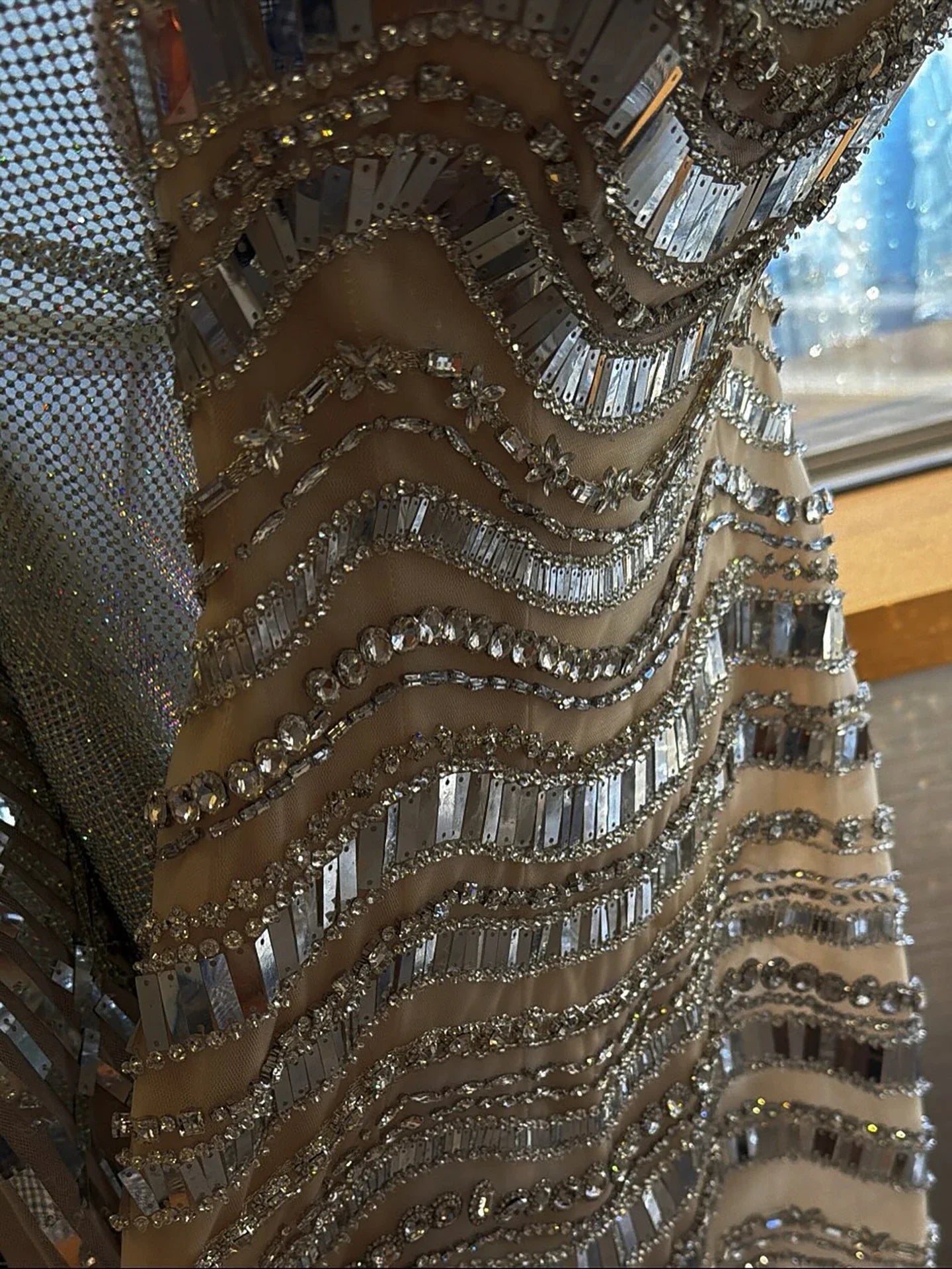 Luxury Silver Nude Beaded Mermaid Evening Dress LA73449