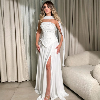 Luxury Green Beaded Corset Evening Dress with Cape LA73367