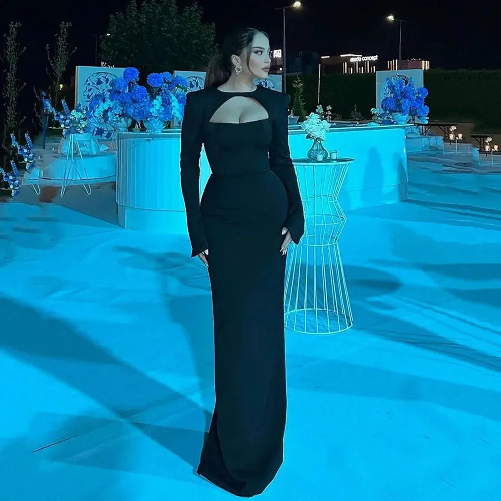 Luxury Dubai Blue Satin Mermaid Evening Dress Lace-Up Back LA72416