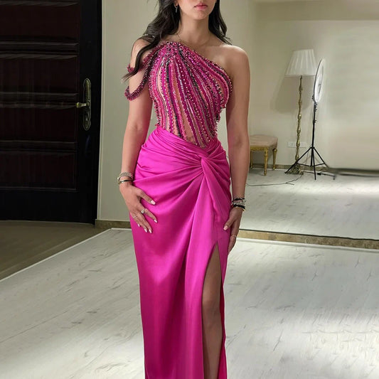 Luxury Designer Fuchsia Evening Dresses Dubai Gown for Special Occasion Dresses LA72669