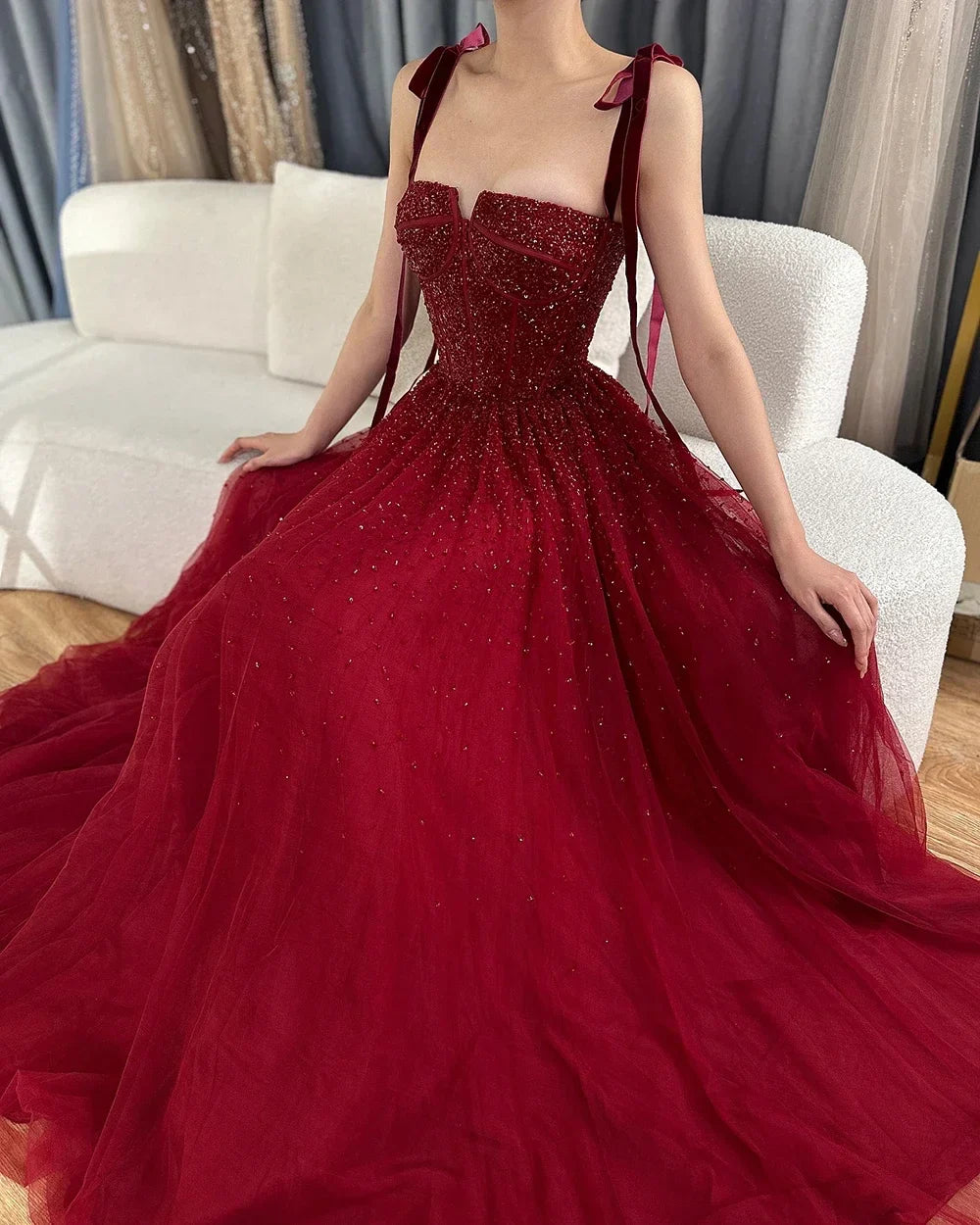 Luxury Wine Red Pink Dubai Evening Dresses LA70600A