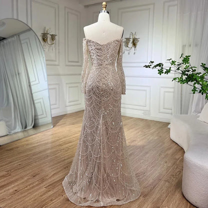Elegant Off the Shoulder Mermaid Luxury Dubai Evening Dress for Party LA72243