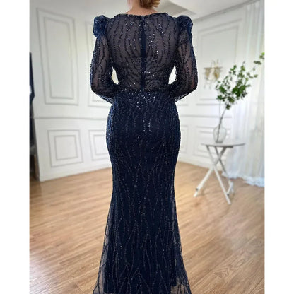 Luxury Lilac Mermaid Beaded Evening Dress LA71931