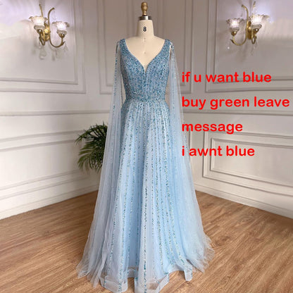 Luxuriöses, nudefarbenes Dubai-Abendkleid mit Cape-Ärmeln LA71567