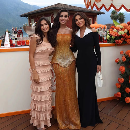 Serene Hill Arabic Orange Two Pieces Corset Evening Dress LA73444