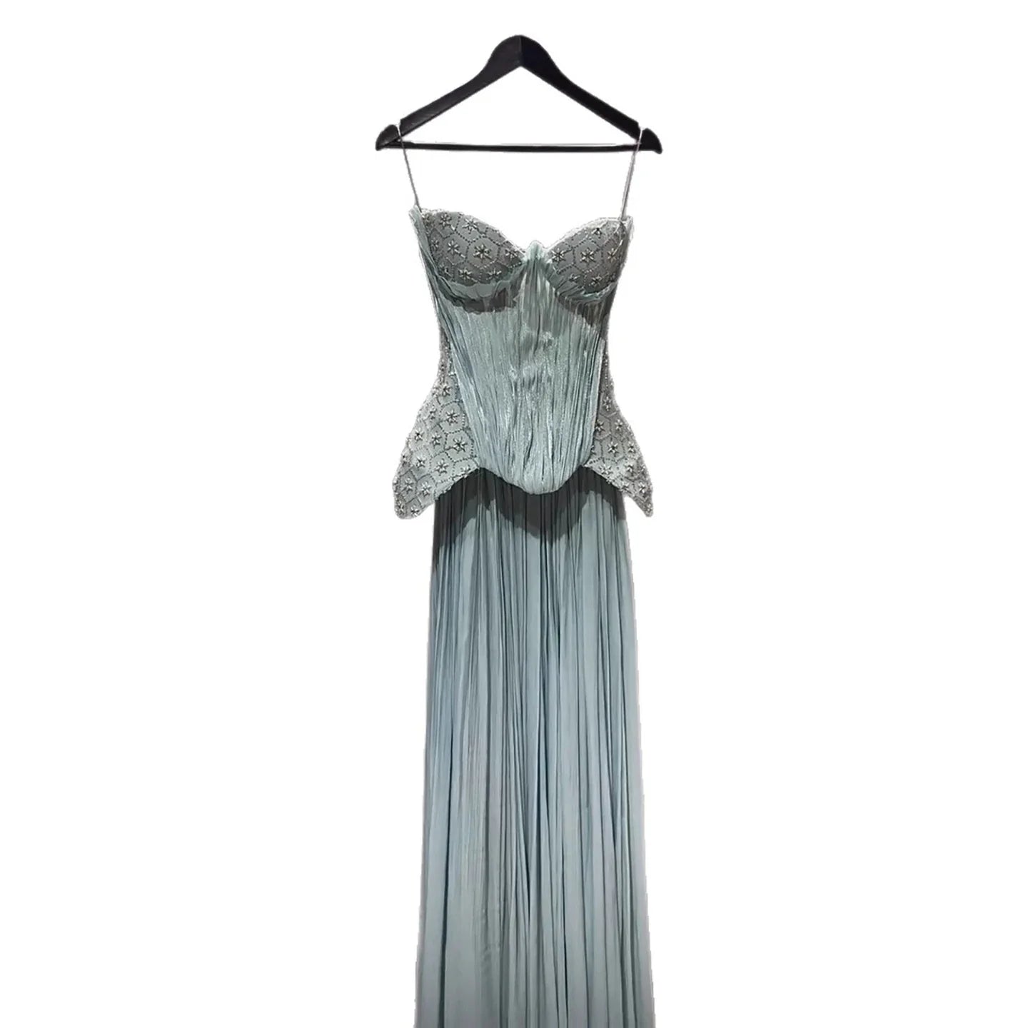 Luxuriöses türkisfarbenes zweiteiliges Korsett-Abendkleid LA73360