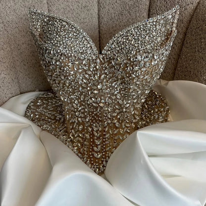 Luxury Kosovo Crystal A-Line Two Piece Evening Dress LA73209