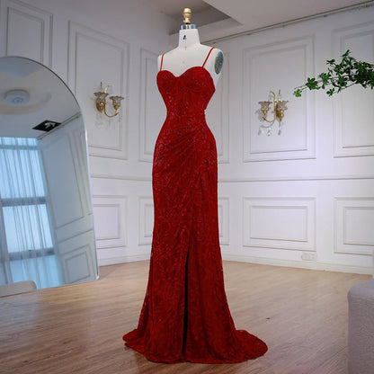 Elegant Red Prom Dress with Slit LA72998