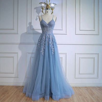 Luxury Pink Tulle A Line Prom Dress with Appliques LA73009
